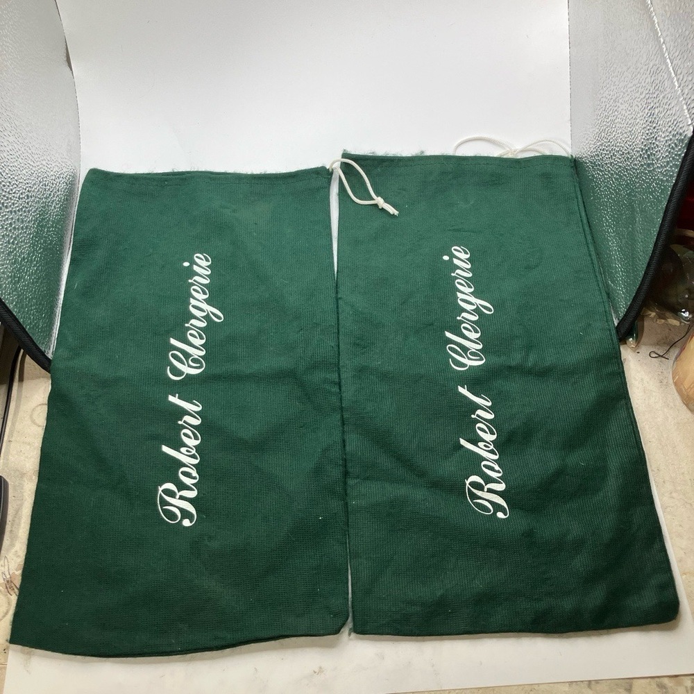 Robert Clergerie Shoes Dust Bags Green Drawstring Branded‎ Designer Travel